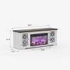 70" Farmhouse TV Stand with 36" Electric Fireplace, LED Lights & Storage for TVs Up to 80", Remote-Controlled - 2 of 4