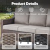 Buenhomino 74" Wide Outdoor Wicker Patio Sofa with Cushions, All Weather Brown Wicker Furniture Sofa 3 Seater Couch for Porch, Deck, Balcony - 2 of 4