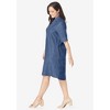 Jessica London Women's Plus Size Cuff Sleeve Denim Shirtdress - 4 of 4