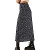 Floral Mesh Boho Midi Skirt - Women's High Waist A-Line Skirt with Lettuce Trim Black Floral J - 3 of 4
