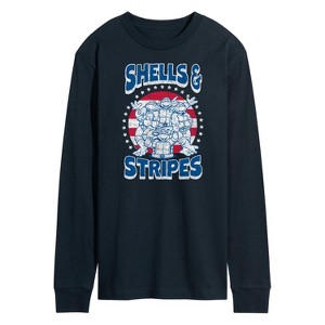 Men's - Teenage Mutant Ninja Turtles - Shells And Stripes Long Sleeve Graphic T-Shirt - 1 of 4