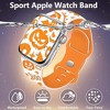 HTUTWOO Halloween Two-Tone Engraved iWatch Bands, Holiday Pumpkin Bands 42/44/45/49mm for iWatch Series 11 10 9 8 7 6 5 4 Ultra SE (White+Orange) - 2 of 4