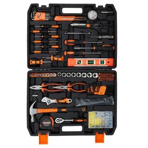 Coucheta 242 Piece Tool Kit, Home Tool Set Kit, General Household Hand Kit with Plastic Toolbox, Home Repair Set with Screwdrivers, Hammer, Wrenches - 1 of 4