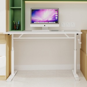 Racxily Kids & Adults Height-Adjustable Des–Hand-Crank Compact Study Desk,Multi-Purpose Home/Office Desk,Double-Column Stability, Minimalist Look - 1 of 4