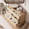 6 Drawer Dresser for Bedroom, Rattan Chest of Drawers with Deep Drawers, Large Modern Double Dresser - 4 of 4