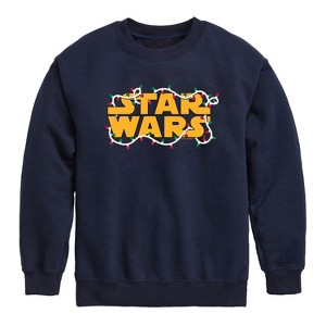 Boys' - Star Wars - Life Day Lights Graphic Long Sleeve Fleece Sweatshirt - 1 of 4