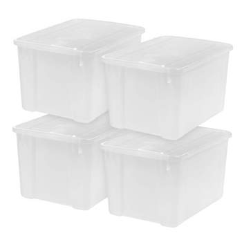 Sterilite 48 qt Clear/Red Ornament Storage Box w/Hinged Lid 13.13 in. H X  22.38 in. W X 15.88 in. D - Ace Hardware