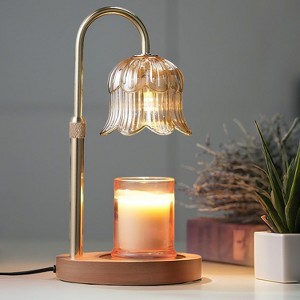 FAAYFIAN Adjustable Candle Warmer Lamp with Timer,Wood Base Metal Shade,Birthday Gifts for Women Mom - 1 of 4