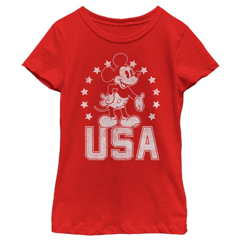 Girl's Disney Mickey USA Pride T-Shirt, 1 of 6