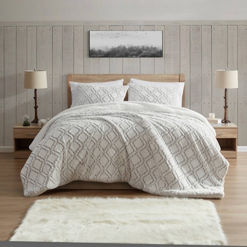 Emma Cozy Ultra Soft Two Tone Faux Fur Comforter Set –