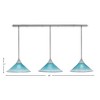 Toltec Lighting Stem 3 - Light Chandelier in  Brushed Nickel with 16" Teal Crystal Shade - 2 of 2