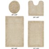 Edge Bath Rug 100% Premium Cotton Ultra-Soft Water Absorbent Tufted Solid Reversible 4 Piece Bathroom Rug Set for Machine Washable Bathmat - 2 of 2