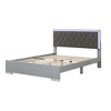 4-Piece Bedroom Sets, Queen Size Upholstered Bed with LED Lights, Mirrored Nightstands and Dresser 4W - ModernLuxe - 4 of 4