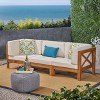 GDFStudio Keith 90.75" Outdoor Acacia Wood 3 Seater Sofa with Cushions - 2 of 4