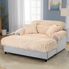 Whisen 65.25" Cloud Chaise Sofa, Modern Chaise Lounge Sofa, Cozy Plush Couch with Two Throw Pillows - 2 of 4