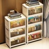 VYNXARIA 19.69" Side Wide Folding Storage Cabinet,3 Tiers - 2 of 4