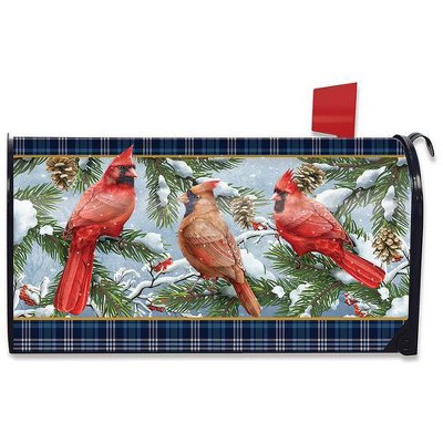 Briarwood Lane Winter Mailbox Cover  - Standard Size - Wintertime Cardinals For Winter Mailbox Cover