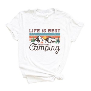 Simply Sage Market Women's Life Is Best When Your Camping Short Sleeve Graphic Tee - 1 of 2