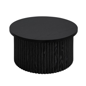 SEVOBAL End Table Modern Flip Top Accent with Sturdy Iron Frame and Adjustable Feet Mats for Apartment and Office, Black, 35.65"*33.47"*4.93" - 1 of 4