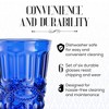 Elle Decor Glass Tumblers Set of 6 Glass Design, 8.5-Ounce Water Drinking Glasses, Blue - 2 of 4
