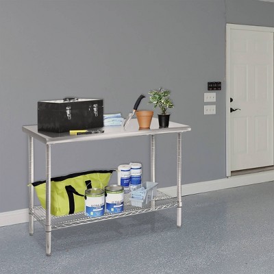 Commercial Stainless Steel Work Table with Chrome Frame