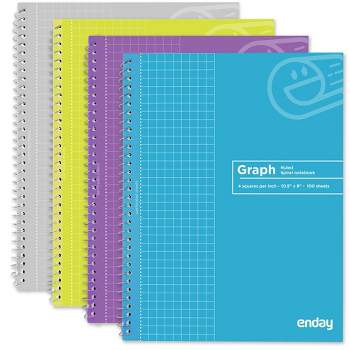 Enday Quad-Ruled Spiral Notebook 100 Sheets