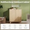 Sideboard Buffet Cabinet with Storage, Modern Fluted Accent Credenza with Doors & Adjustable Shelves - 4 of 4
