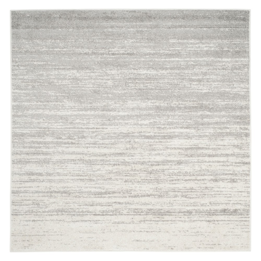 7'x7' Ombre Design Square Area Rug Ivory/Silver - Safavieh