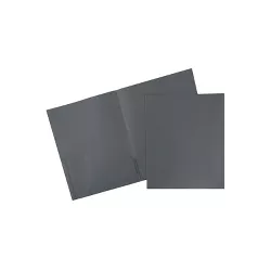 JAM Paper Plastic POP 2-Pocket Portfolio Folder Gray 96/Box (382EGYB) 