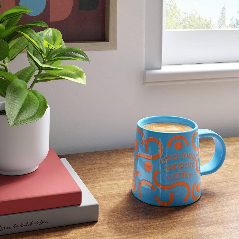 16oz Stoneware Emotional Support Coffee Mug Blue - Room Essentials&#8482;, 3 of 7