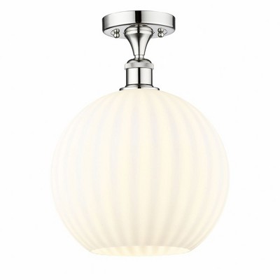 White Venetian - 1 Light Semi-Flush Mount In Modern Style-13.63 Inches Tall and 12 Inches Wide