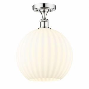 White Venetian - 1 Light Semi-Flush Mount In Modern Style-13.63 Inches Tall and 12 Inches Wide - 1 of 1