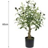 2Pcs Artificial Olive Tree in Pots, Faux Tropical Plant with Natural Wood Trunk for Home Office Living Room Indoor Outdoor - 2 of 4
