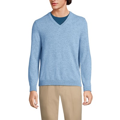 Lands' End Men's Fine Gauge Cashmere V-neck Sweater