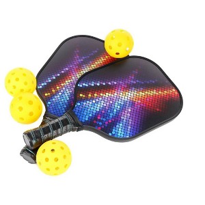 Pickleball Paddles Graphite Pickleball Paddle Set of 2 Pickleball Racquet 4 Pickleball Balls 1 Bag Polypropylene Honeycomb Core - 1 of 4