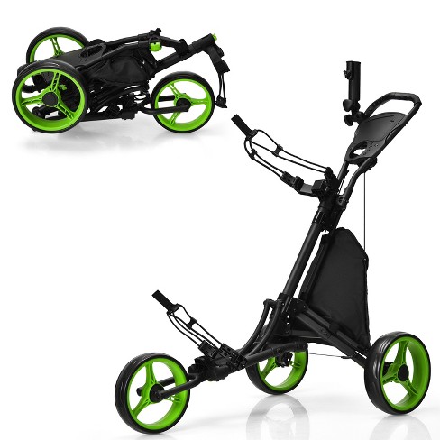 Costway Folding 3 Wheels Golf Push Cart W/bag Scoreboard Adjustable ...