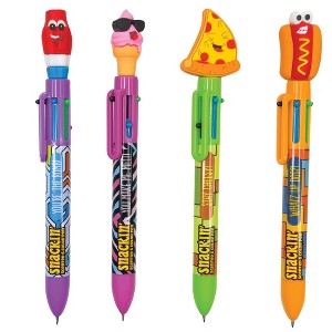 Snackin' Scented Multicolor Pens (4 Pack) - Fun Food Designs, 6 Colors & Scents (Pizza, Hot Dog, Ice Cream, Popsicle) - 1 of 4