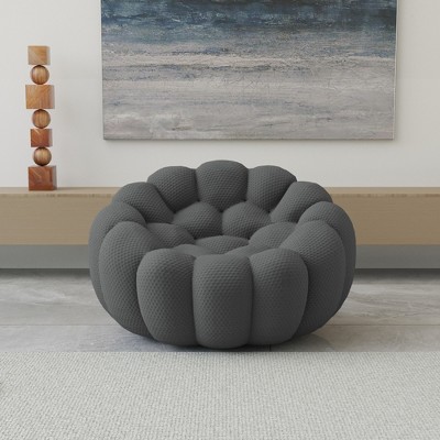 WJSHome Single Bubble Couches for Living Room, Memory Foam Round Bubble Sofa, 3D Honeycomb Shape Curved Sofas for Living Room, Small Space