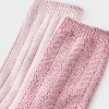 Women's Brushed Terry Lined 2pk Cozy Crew Socks - Auden™ White/Beige 4-10 - 3 of 3