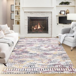 Machine Washable Moroccan Geometric Floor Mat - 1 of 4