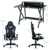 Costway Gaming Computer Desk&Massage Gaming Chair Set w/Monitor Shelf Power Strip - 3 of 4