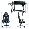 Costway Gaming Computer Desk&Massage Gaming Chair Set w/Monitor Shelf Power Strip - image 3 of 4