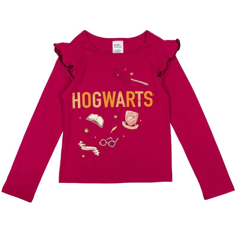 Harry Potter Hogwarts Hedwig Owl 2 Pack Ruffle T-Shirts Maroon / Blue , 2 of 8