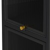 KWPZQEB Bathroom Storage Cabinet with Glass Door, Modern Beside Toilet Storage Cabinet for Bathroom, Living Room - 4 of 4
