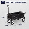 Mac Sports Heavy Duty Steel Frame Collapsible Folding 150 Pound Capacity Outdoor Camping Garden Utility Wagon Yard Cart, Black - 3 of 4