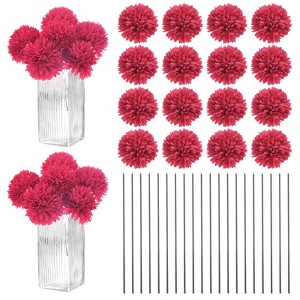 Unique Bargains Artificial Chrysanthemum Ball Flowers Silk Bouquets Real Touch 11 Inch 30 Pcs - 1 of 4