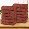 Cotton Plush Soft Highly-Absorbent Heavyweight Luxury Face Towel Washcloth Set of 12 by Blue Nile Mills - 2 of 4