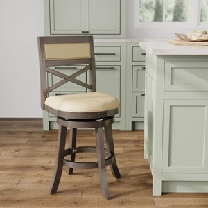 NicBex Accent Chair Swivel Chair Upholstered Bar Stools with Wood Legs for Kitchen Island, Living Room and Pub - 1 of 4