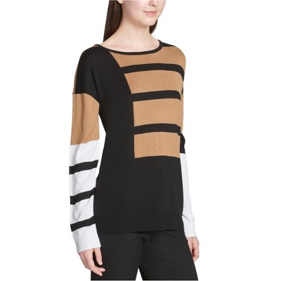Calvin Klein Womens Colorblocked Knit Sweater