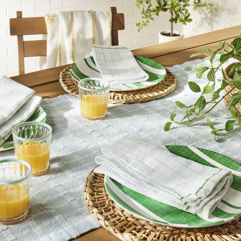 10.5" Distressed Stripe Melamine Dinner Plates Green/Cream - Hearth & Hand™ with Magnolia, 2 of 5